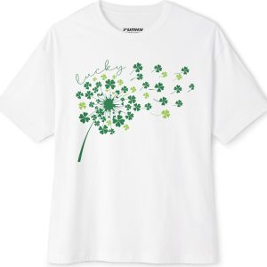 Lucky Clover Unisex Oversized Boxy Tee - Perfect for St. Patrick's Day Celebrations