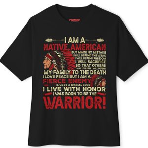 Oversized Boxy Tee Warrior Native American Boxy Tee - Honor & Strength Statement Shirt