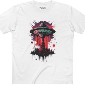 Alien Abduction Graphic Tee - Unisex Adult Staple T-Shirt for Sci-Fi Lovers