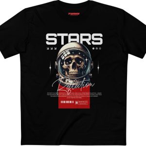 Cosmic Skull Graphic Tee - Space Reflection Design