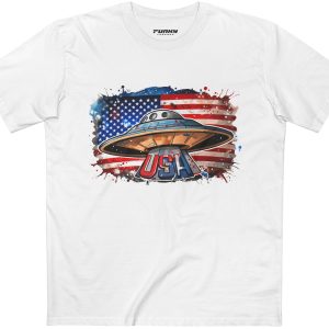Vintage UFO USA Graphic Tee | Unisex Adult Staple T-Shirt for Summer Celebrations